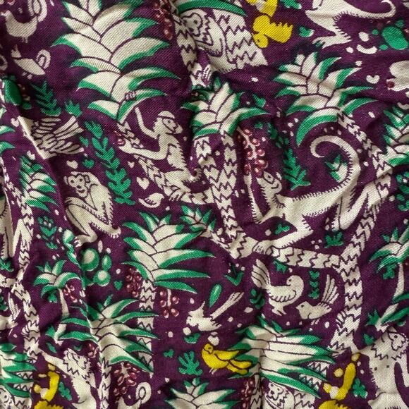 We Be Bop Purple Monkey Print Overalls Romper OSFM - Picture 2 of 8